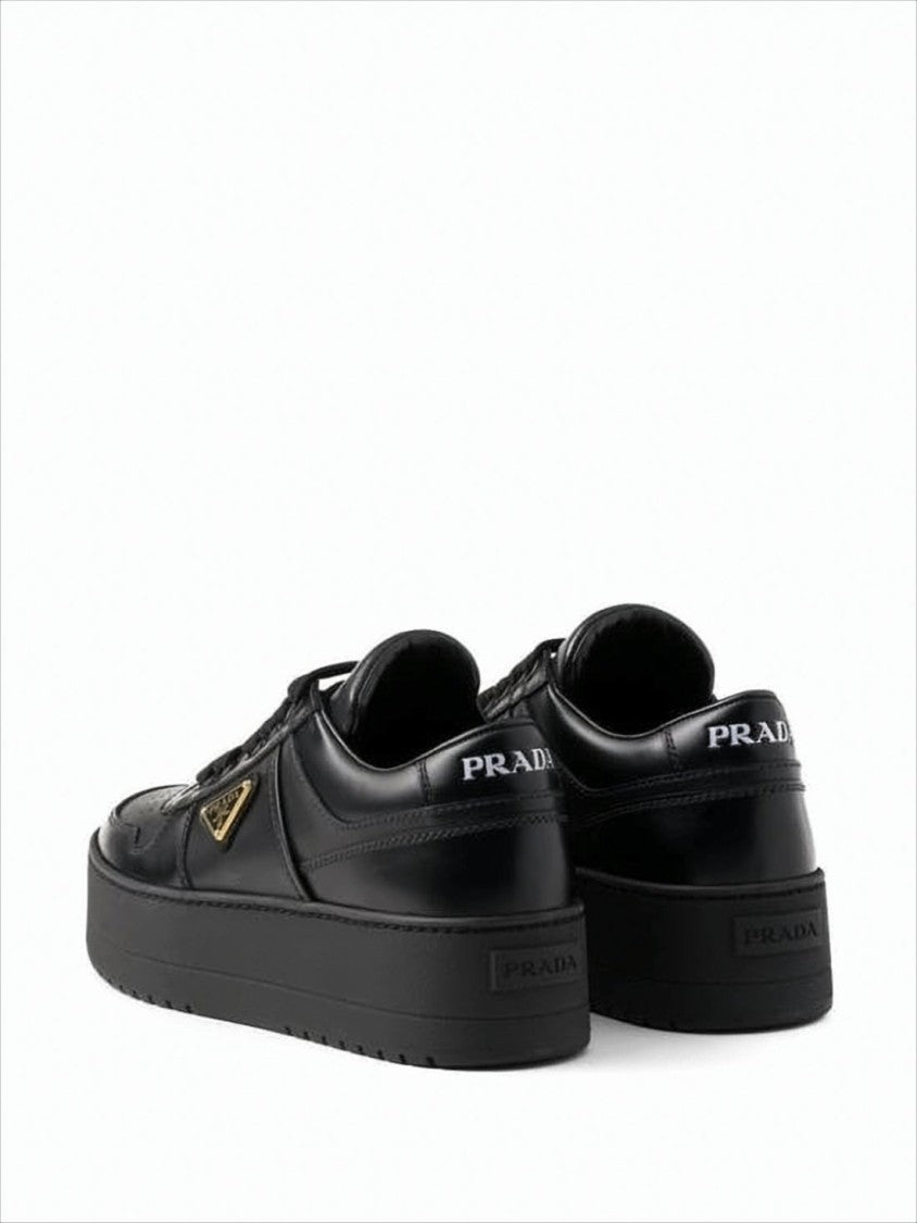 Prada Perforated Black Leather Sneakers