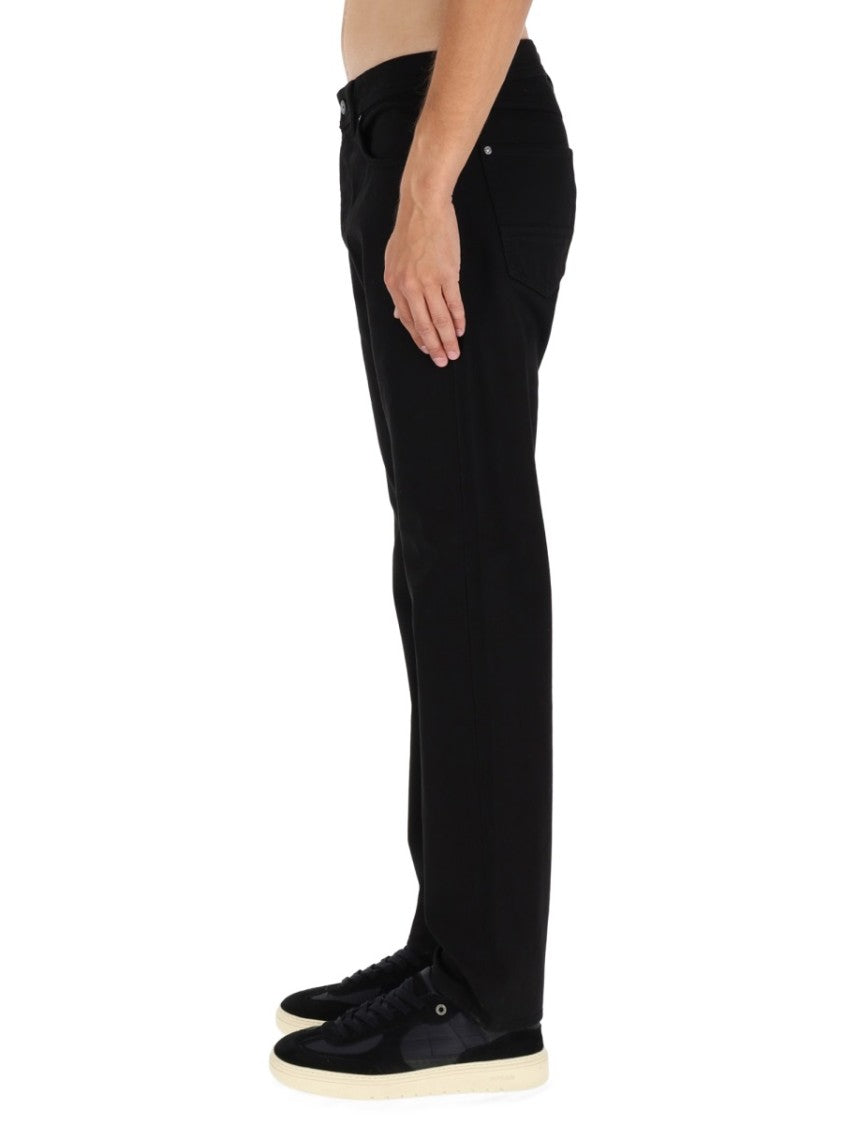 Stone Island Straight-Leg Black Trousers With Five-Pocket Design