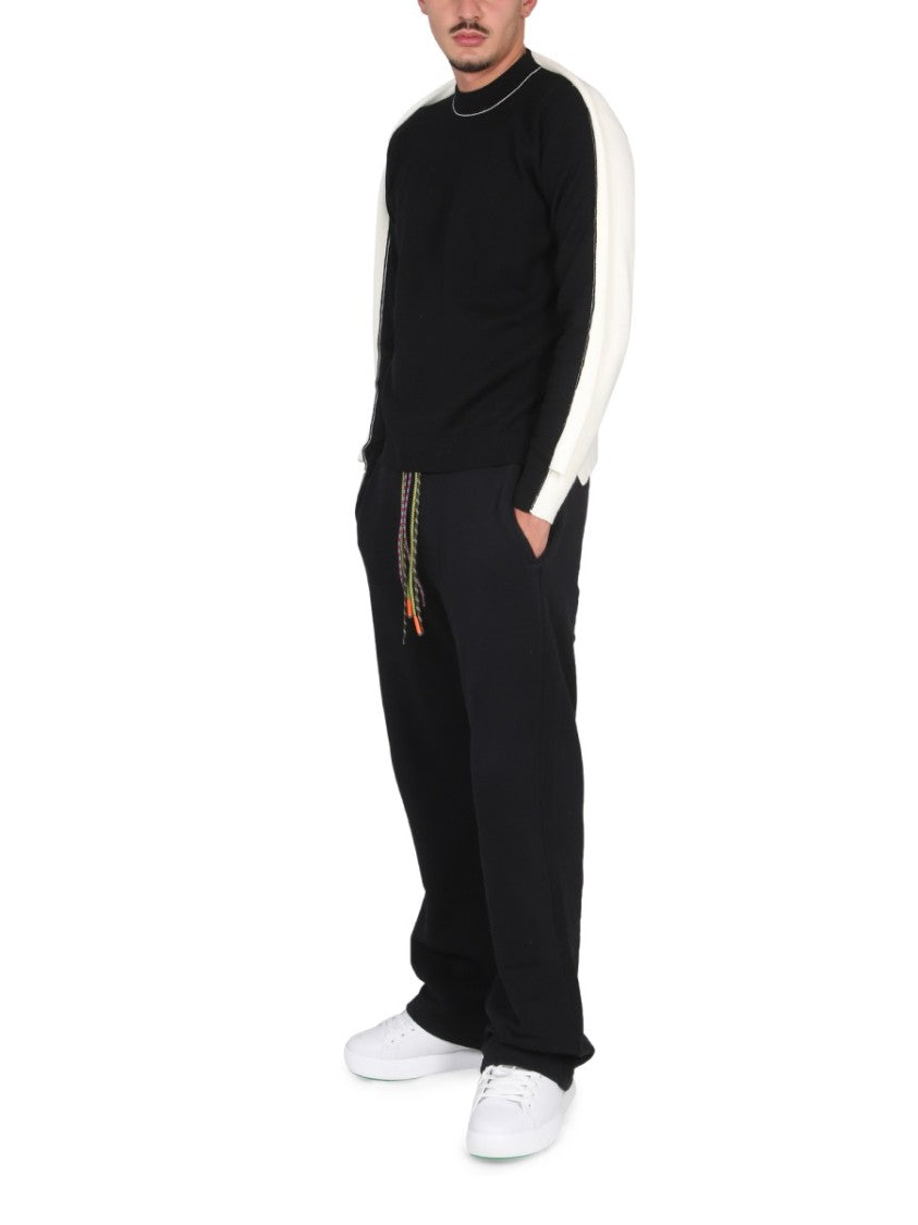Ambush Cross-Neck Knit Sweater With Ribbed Collar