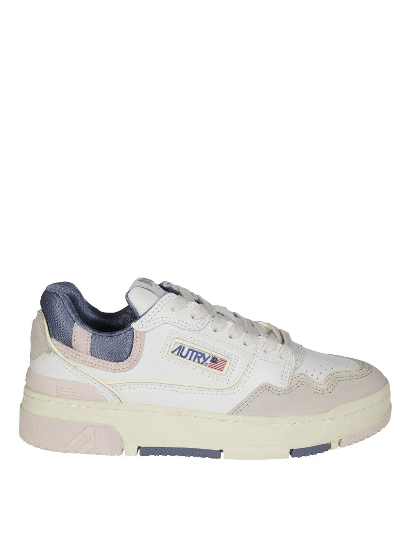 Autry Clc Low Low-Top Sneaker With Pastel Accents And Textured Sole