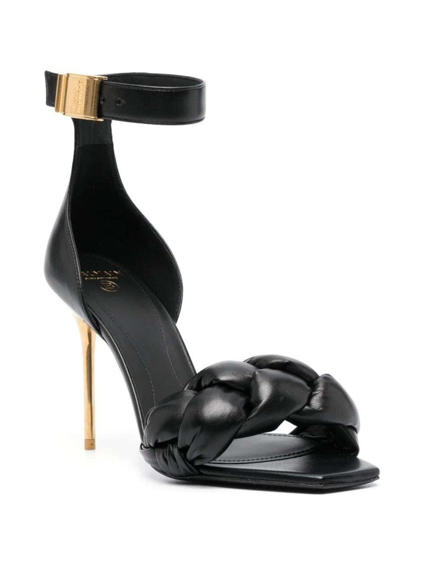 Balmain Logo-Plaque Open-Toe Sandals