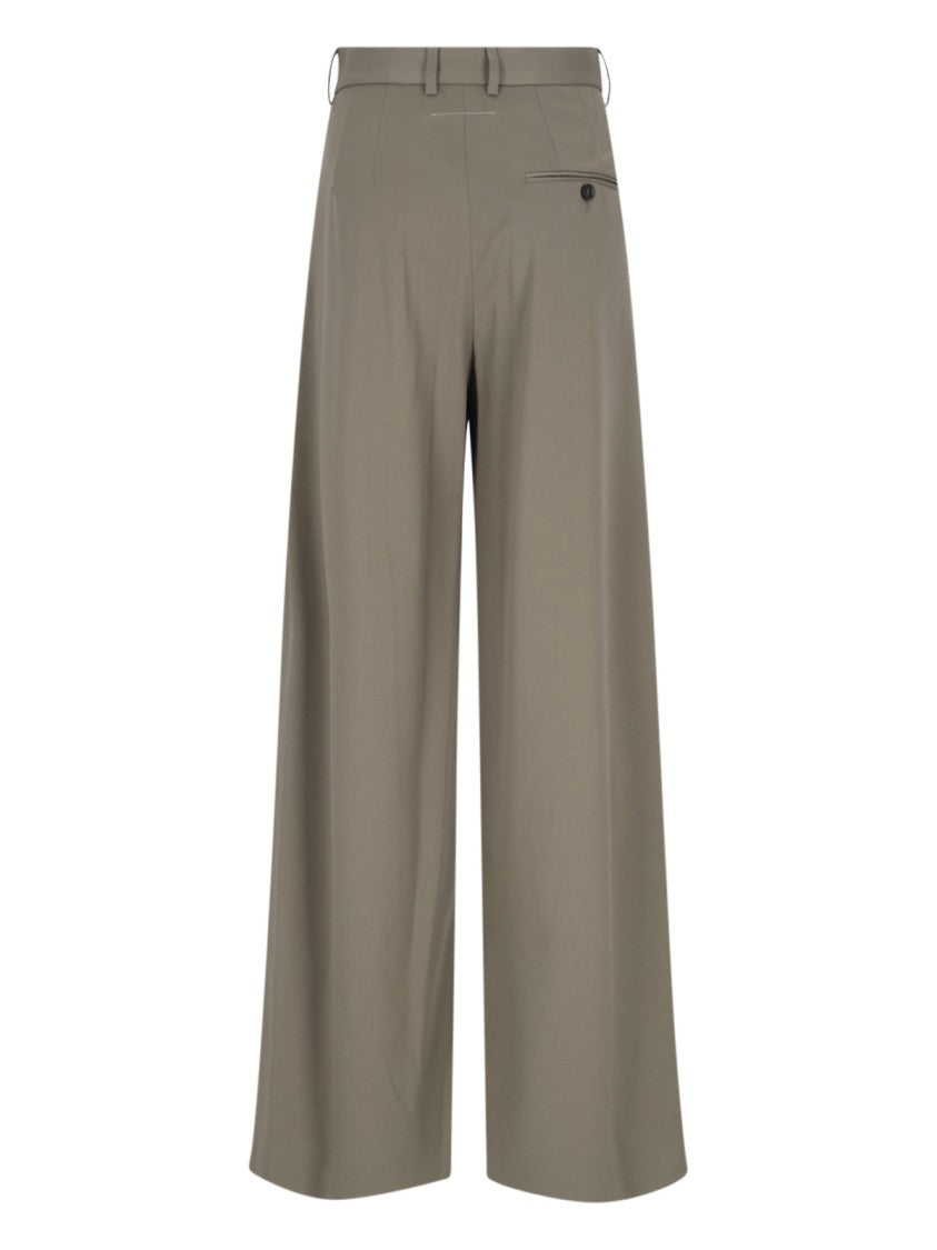 Mm6 By Maison Margiela Pleated Palazzo Pants – Green