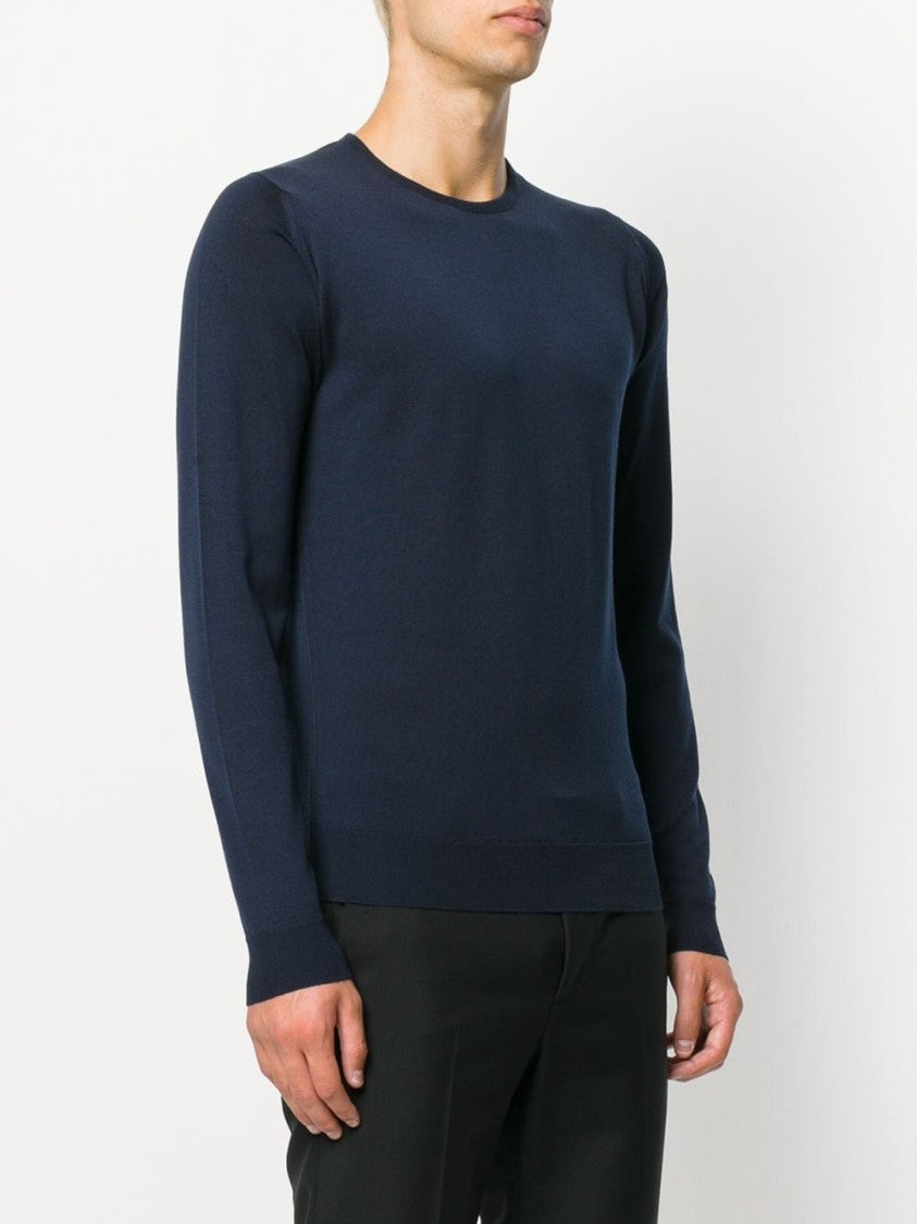 John Smedley Dark Blue Crew Neck Sweater