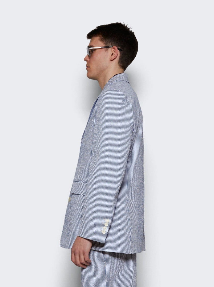 Bode Club Stripe Sb Suit Jacket Blue And White