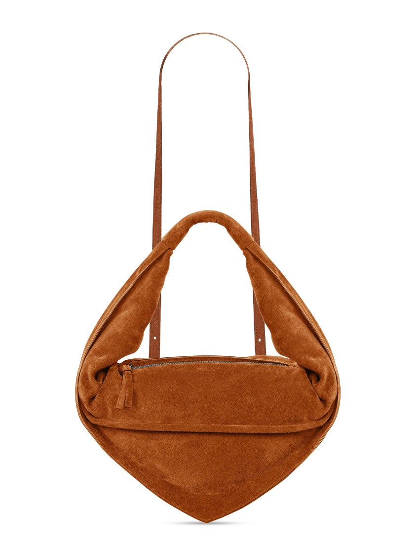 Federico Cina Triangular Suede Leather Hobo Bag