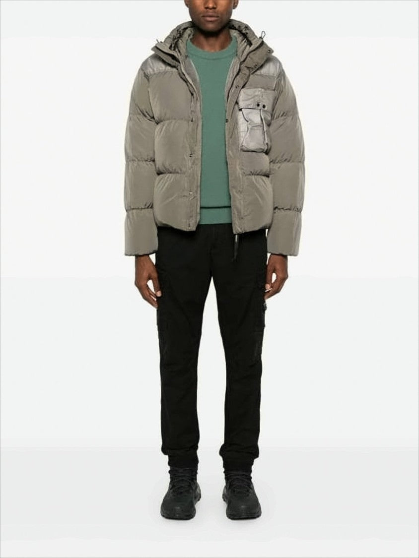 C.P. Company Boxy Cropped Padded Jacket With Horizontal Quilting
