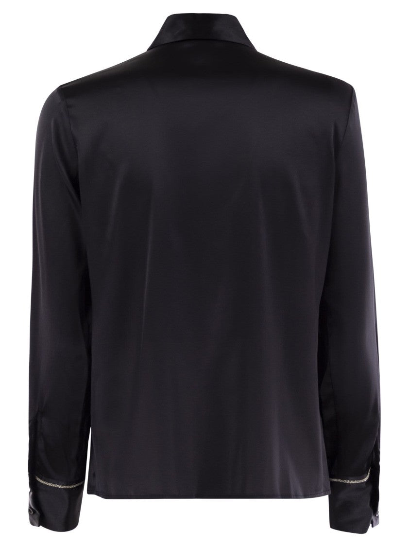 Peserico Silk Crepe Button-Fastening Shirt With Stitch-Light Cuffs
