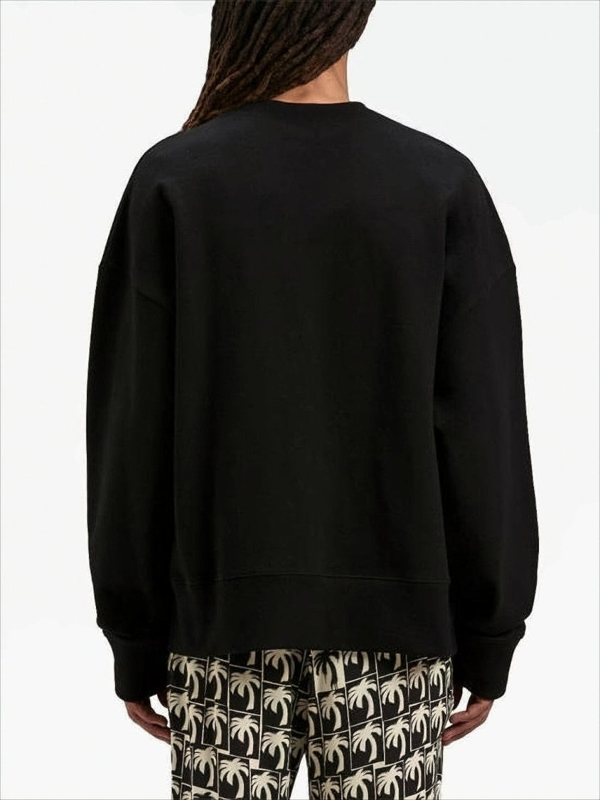 Palm Angels Black Long-Sleeve T-Shirt With Gothic Logo