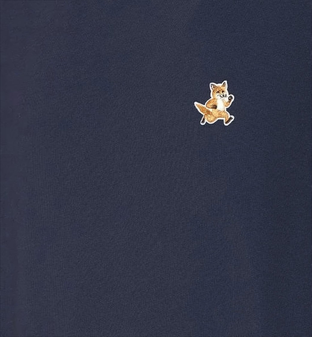 Maison Kitsuné Long Sleeve Cotton Shirt With Embroidered Fox Logo