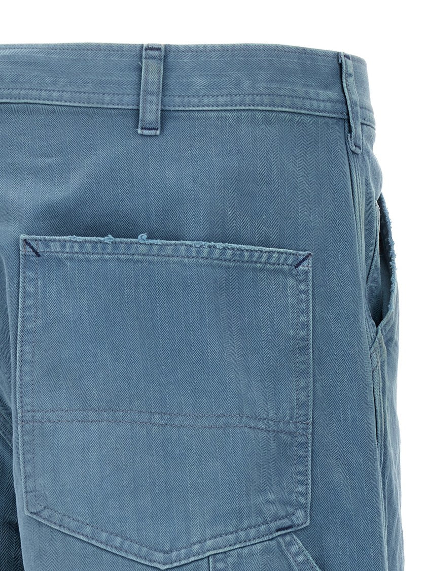 Maison Margiela Herringbone Pattern Denim Jeans With Modern Finish