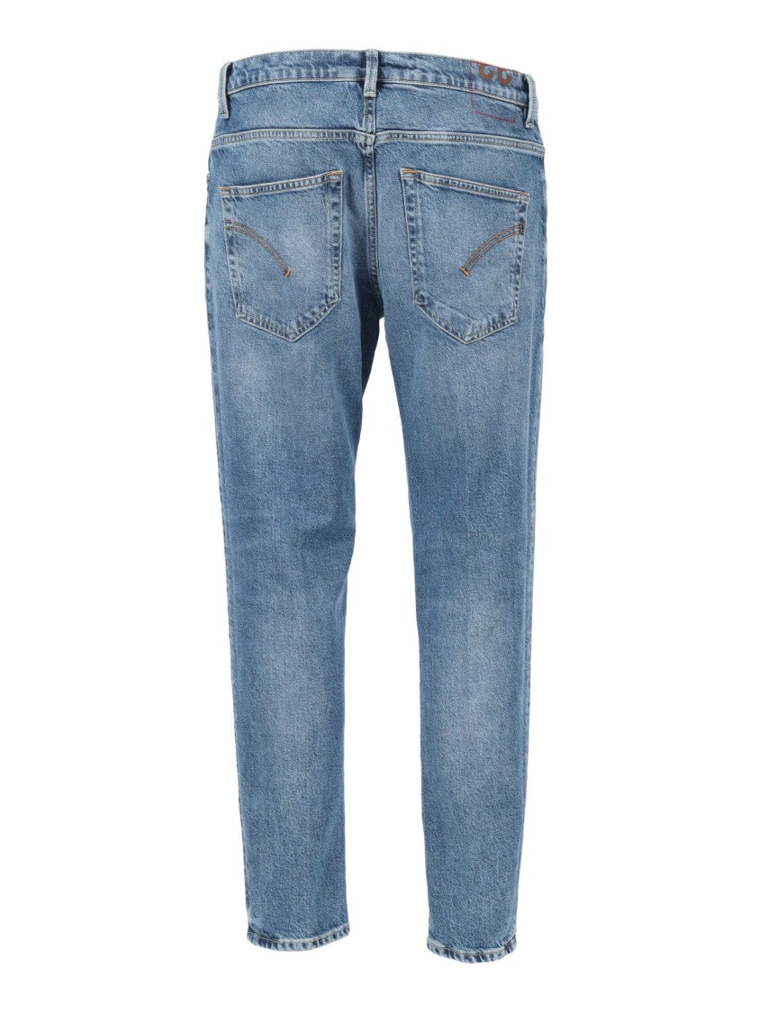 Dondup Light Blue Straight-Leg Denim Pants