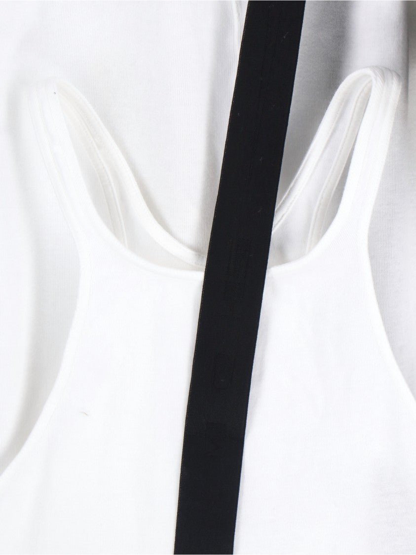 Drkshdw By Rick Owens White Cotton "Racer" Tank Top