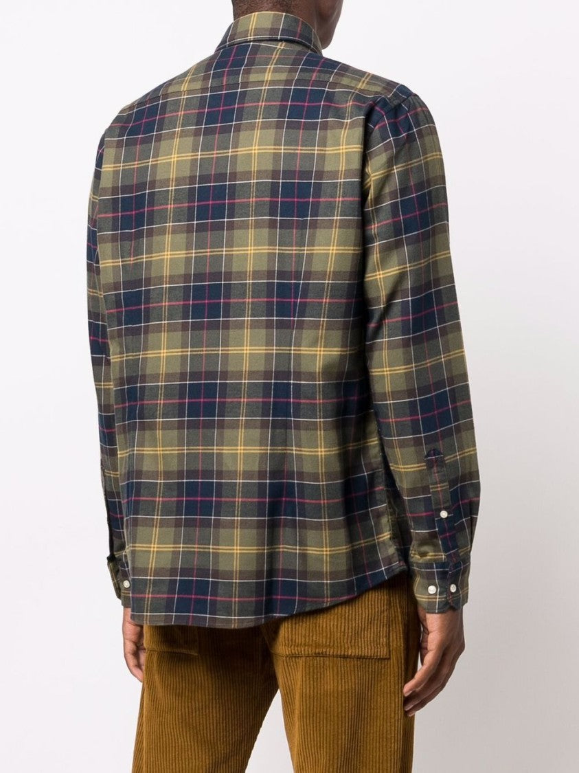 Barbour Green And Blue Tartan Flannel Shirt