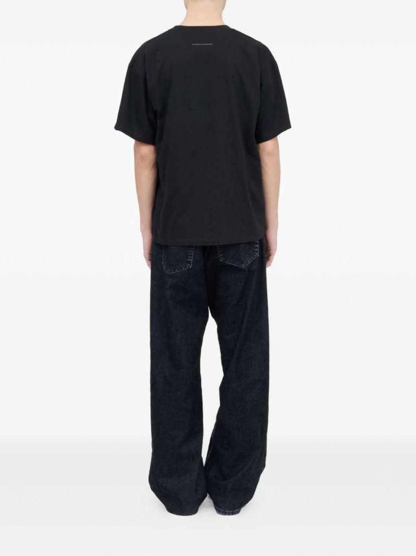 Mm6 By Maison Margiela Relaxed Fit Black Cotton T-Shirt