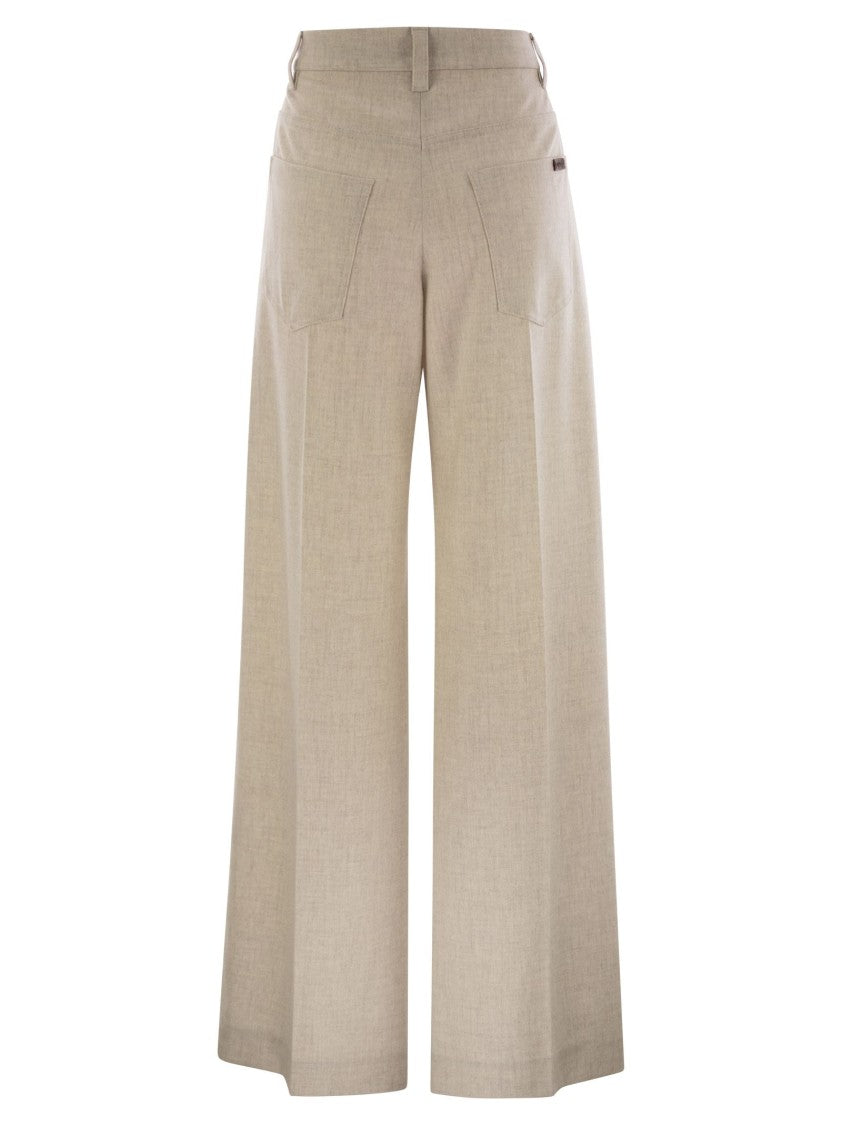 Brunello Cucinelli Wide High-Waisted Wool