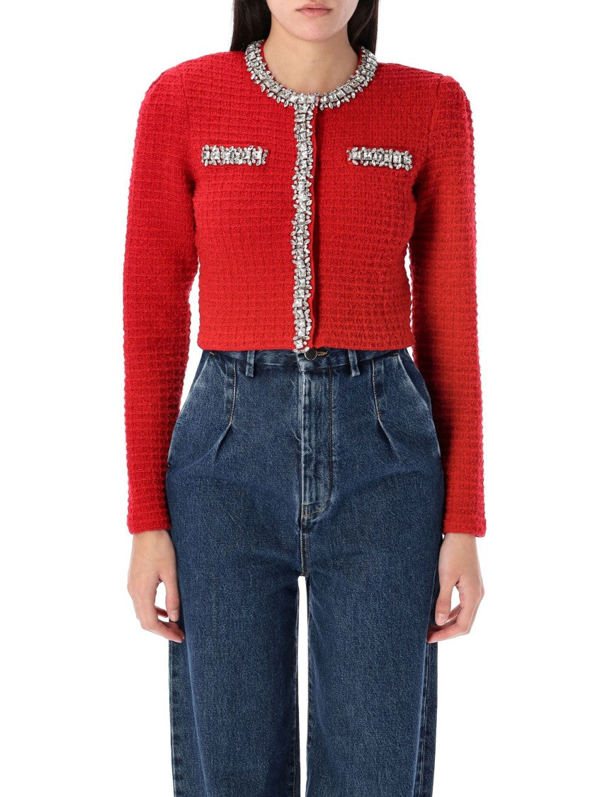 Self-Portrait Knit Red Jacket