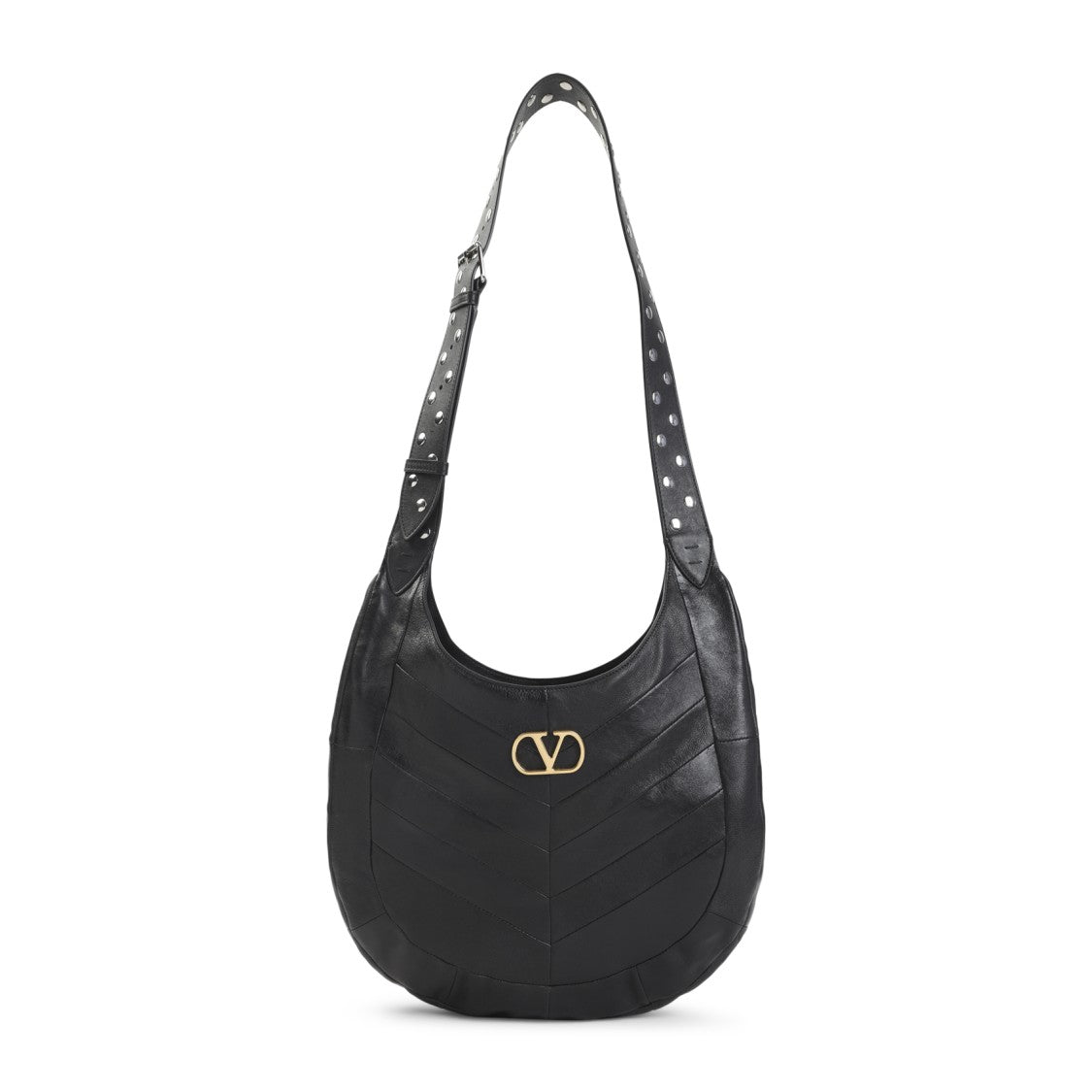 Valentino Garavani Hobo Black Lambskin Shoulder Bag