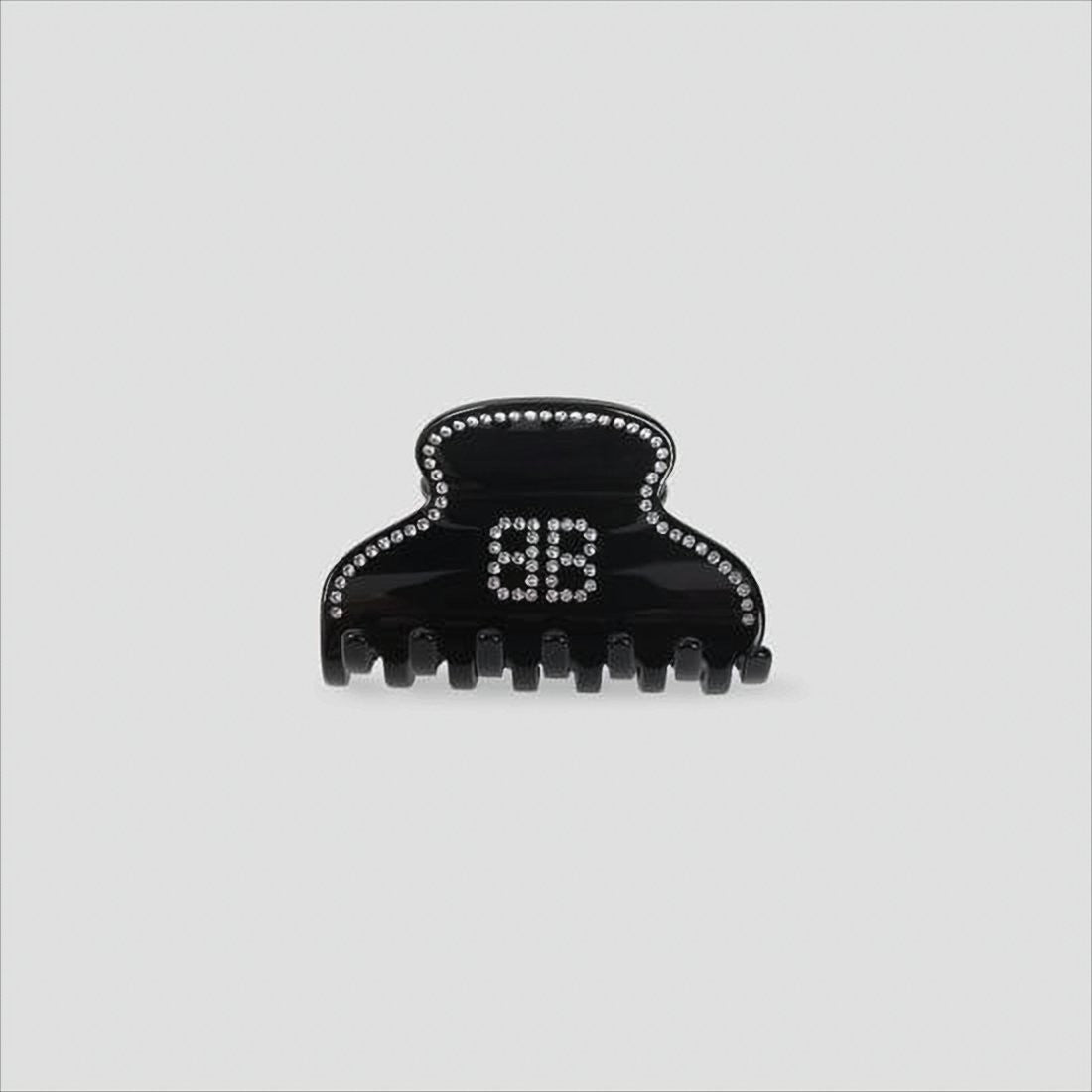 Balenciaga Crystal-Embellished Black Hair Claw Clip