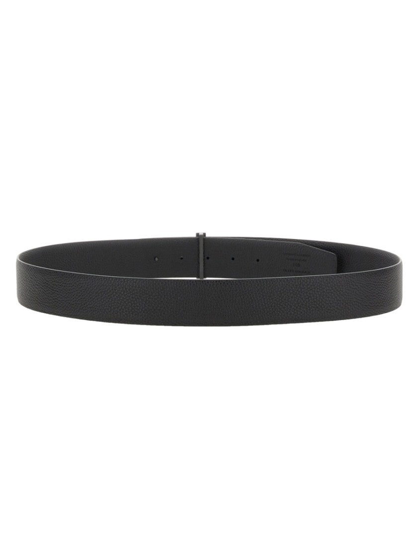 Tom Ford Reversible Calf Leather Belt With Rectangular Buckle