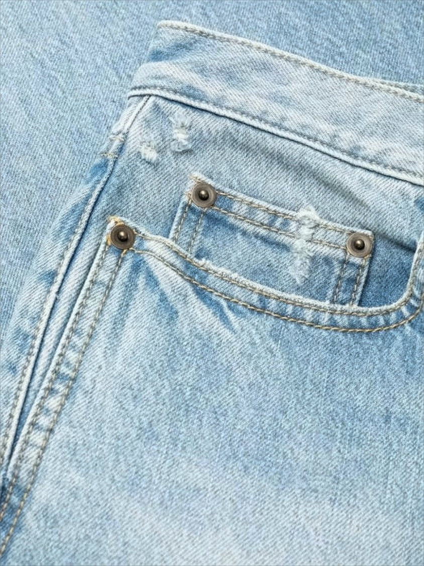 Saint Laurent High-Waisted Wide-Leg Denim Pants