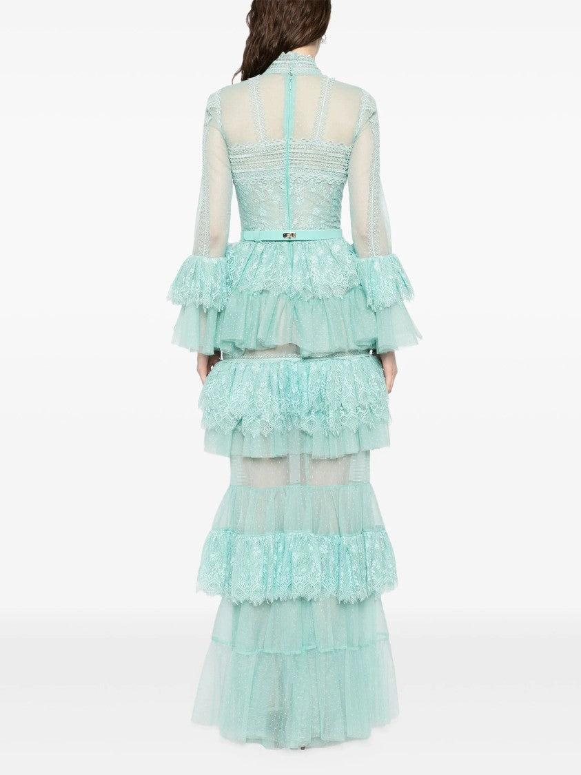 Saiid Kobeisy Ruffled Lace Dress