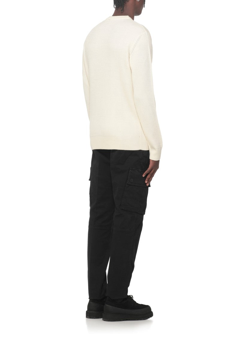 Stone Island Ivory Wool Sweater