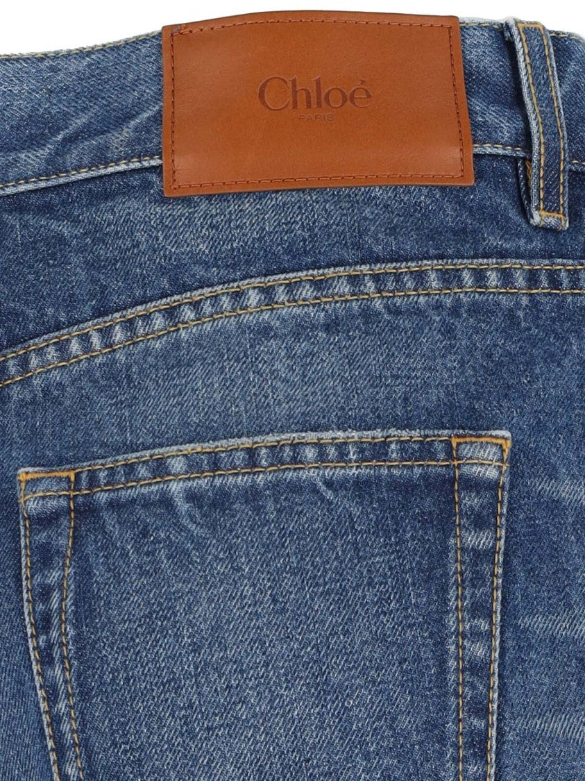 Chloé Wide-Leg Denim Palazzo Jeans