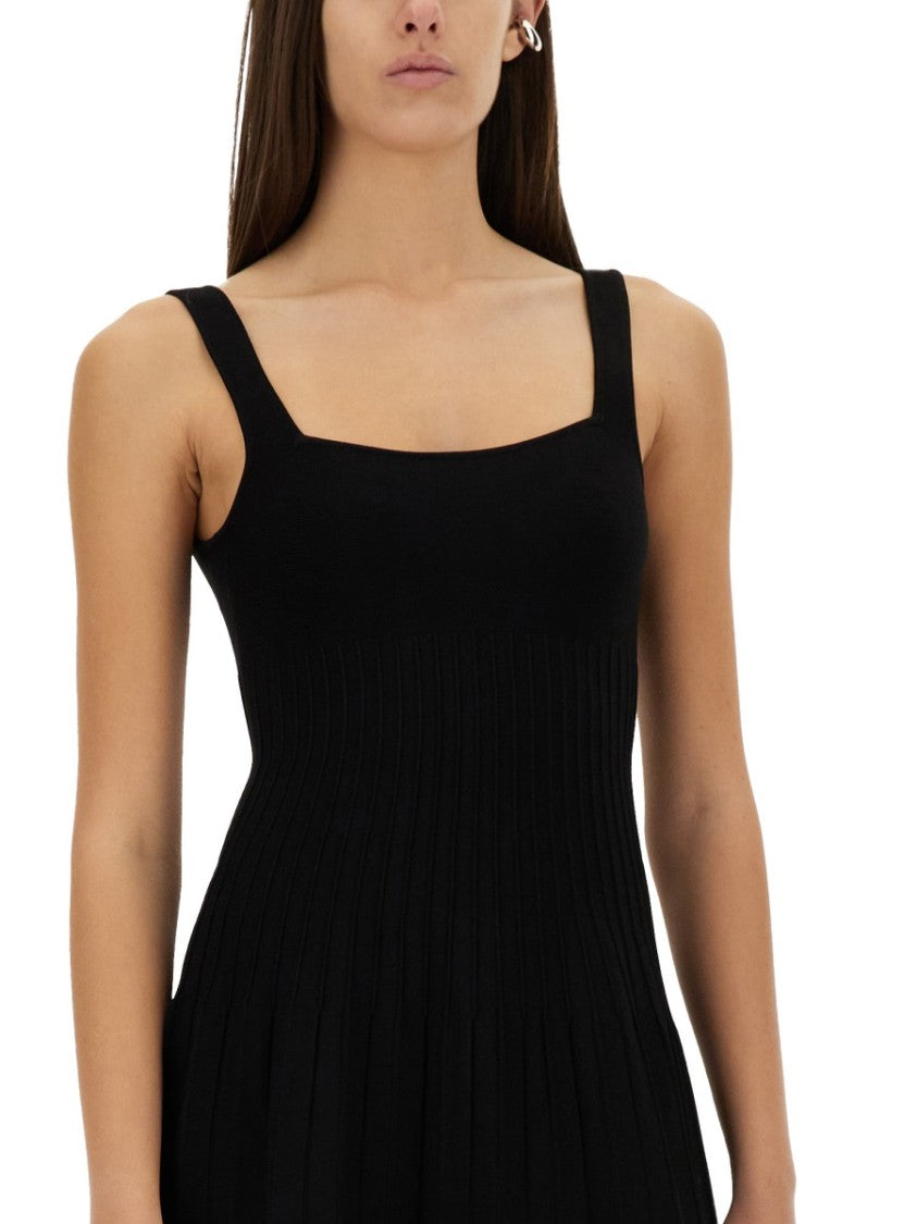 Staud Fitted Black Midi Dress