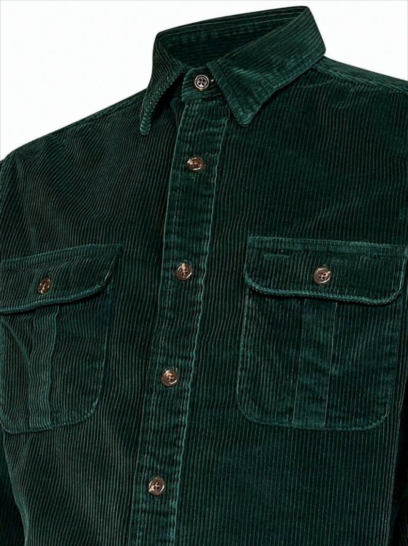 Polo Ralph Lauren Long-Sleeve Corduroy Shirt With Elbow Patches And Classic Collar