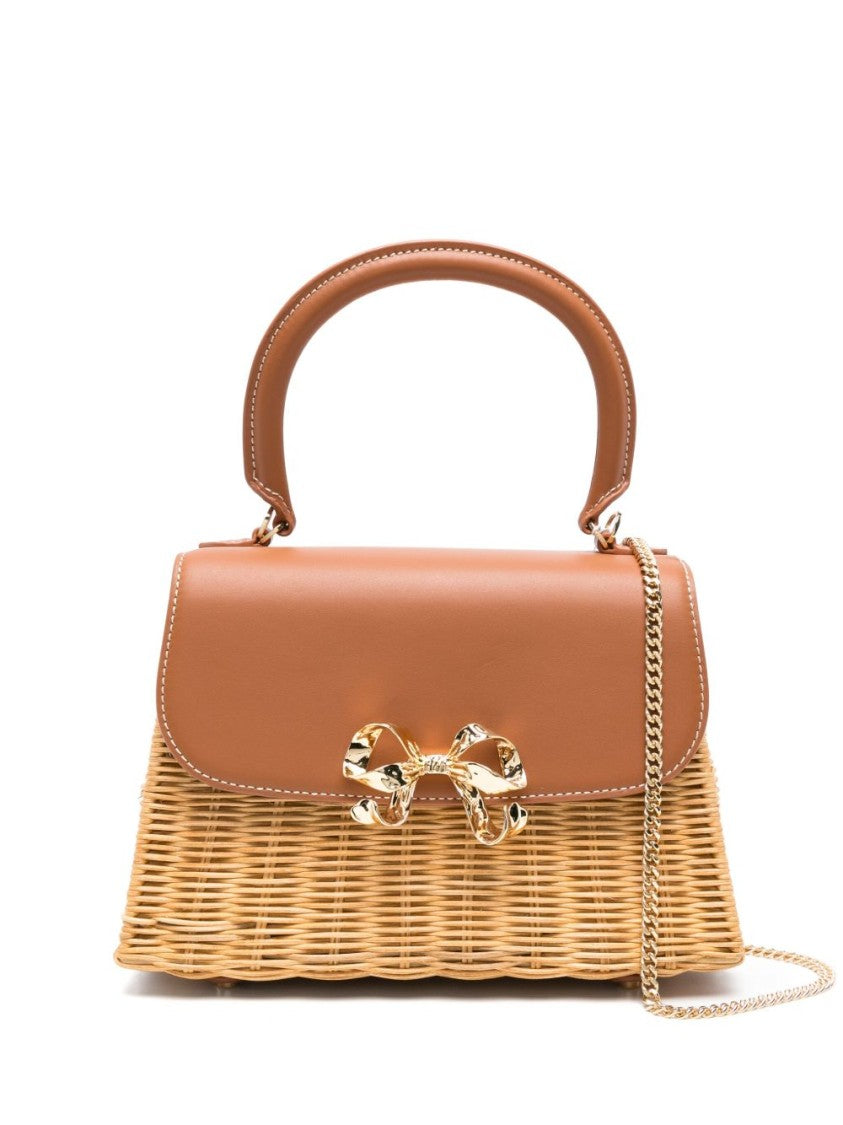 Self-Portrait Brown Foldover Top Bag With Chain-Link Strap