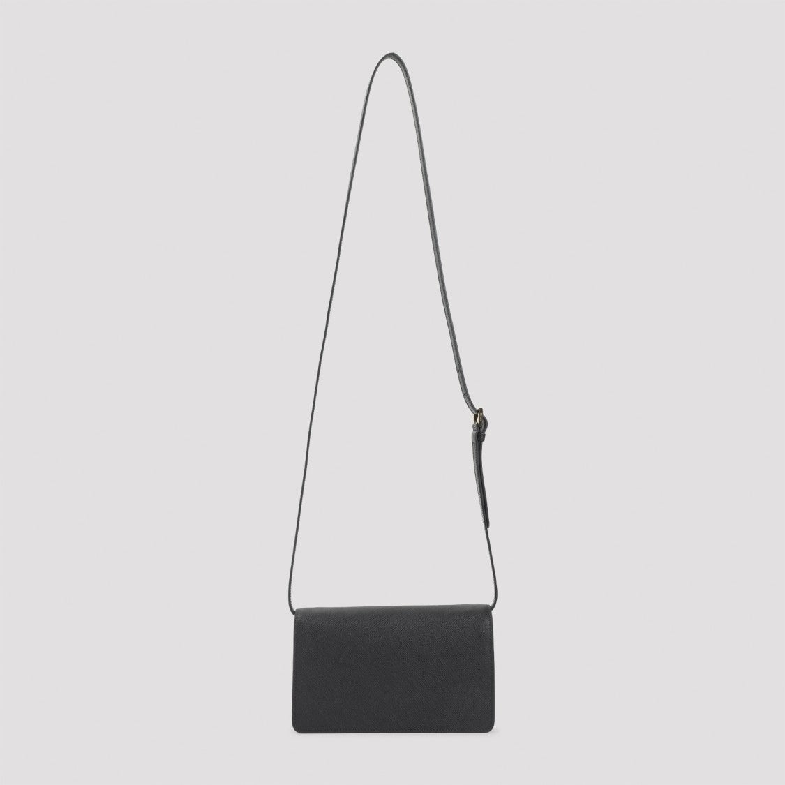 Prada Rectangular Black Saffiano Leather Handbag With Gold Hardware