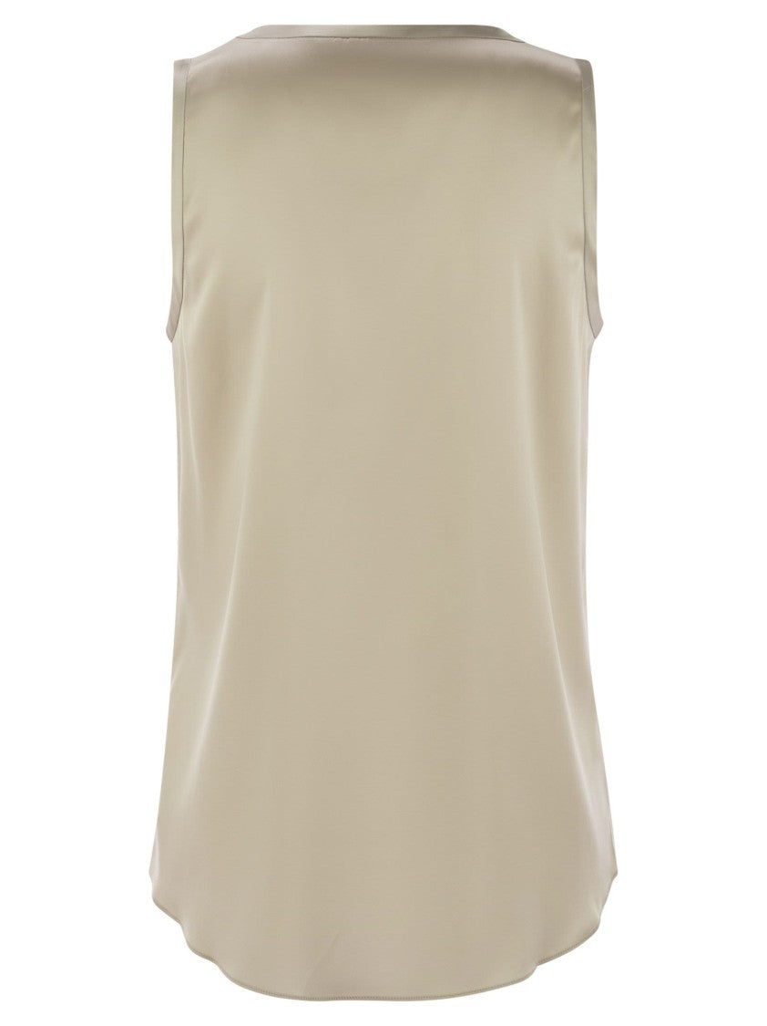 Brunello Cucinelli Stretch Silk Satin Top