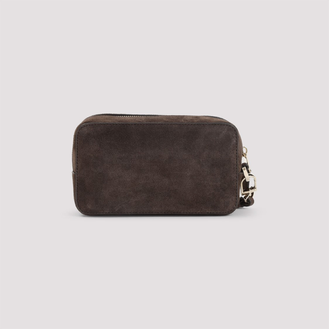 Giorgio Armani Brown Leather Belt Bag With Zip Closure