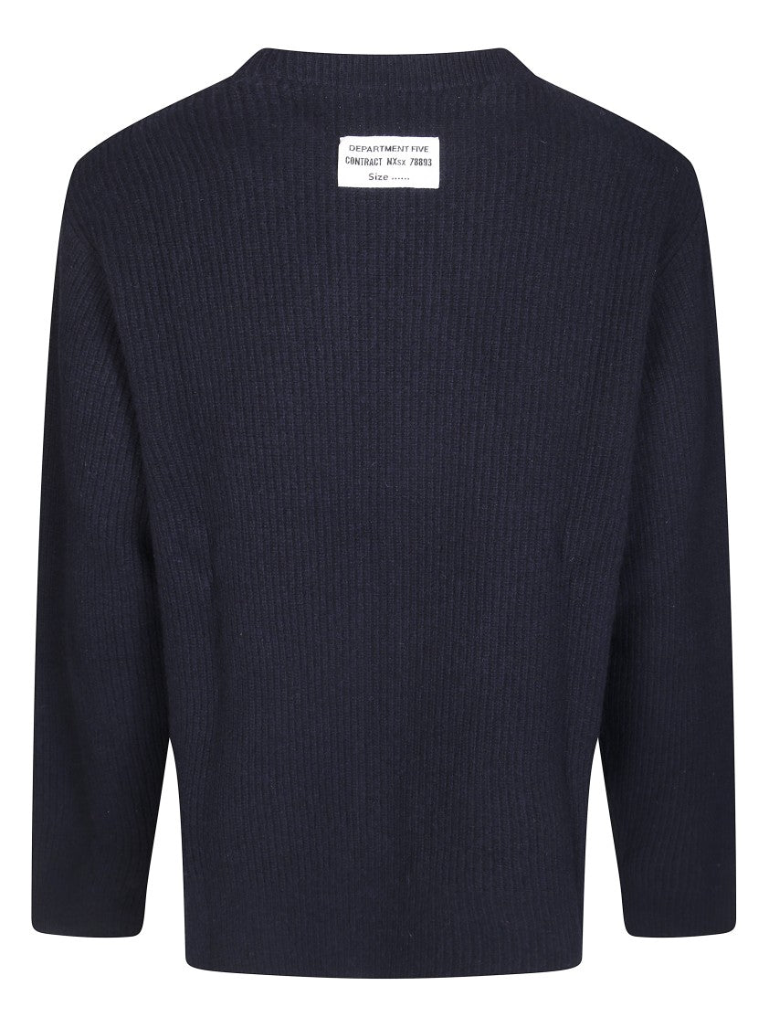 Department Five Ribbed English Cable Knit Sweater With Side Slits