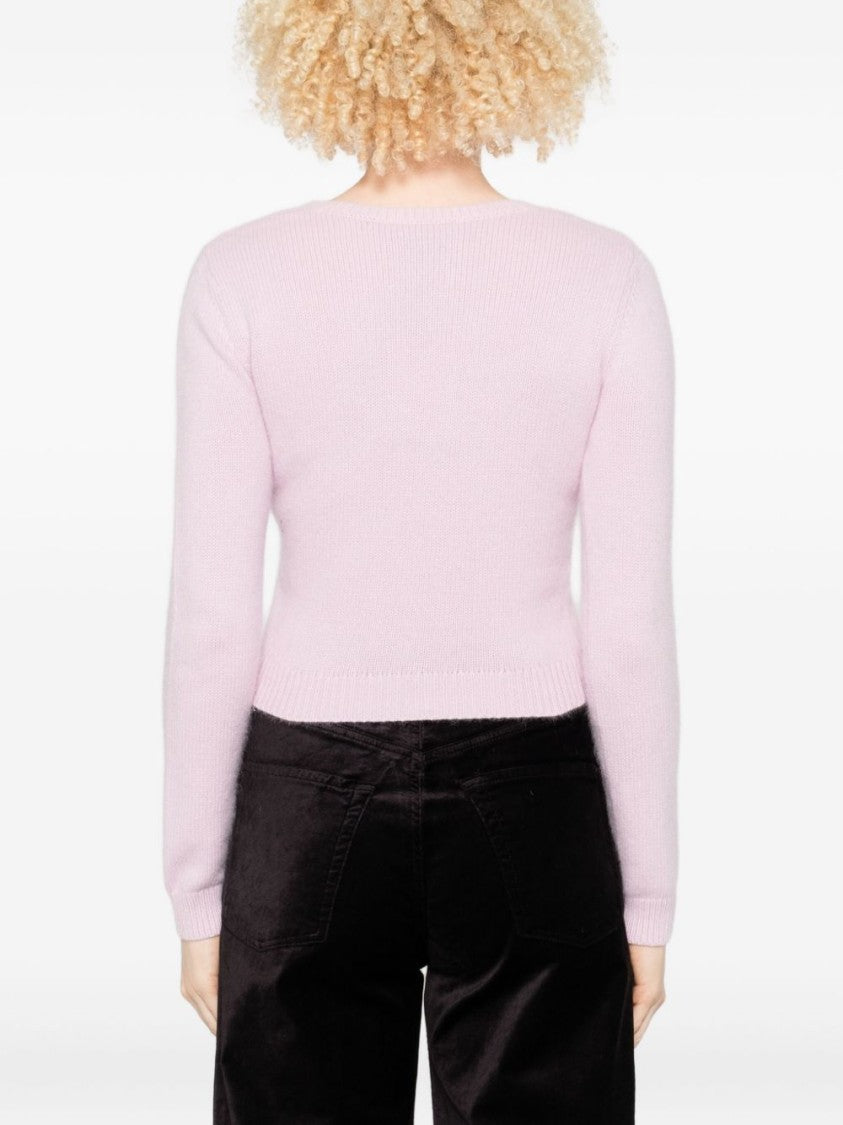 Twin-Set Light Pink Knitted Sweater With Ribbed Detail