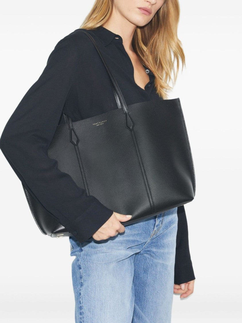 Tory Burch Black Shopper Bag In Calf Leather