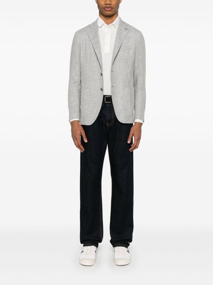 Drumohr Long-Sleeved White Polo Shirt