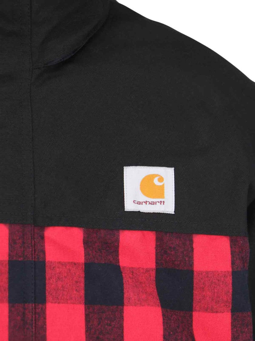 Junya Watanabe Checked Technical Jacket In Black Cotton Geometric Checked