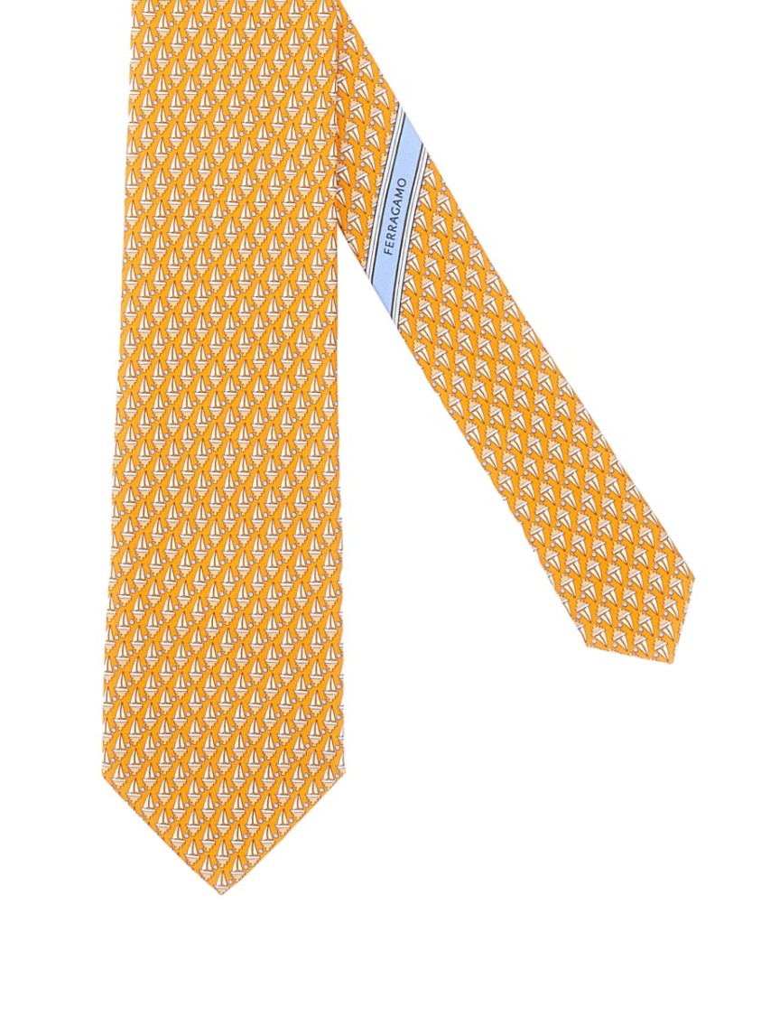 Ferragamo Vibrant Nautical Pattern Silk Tie