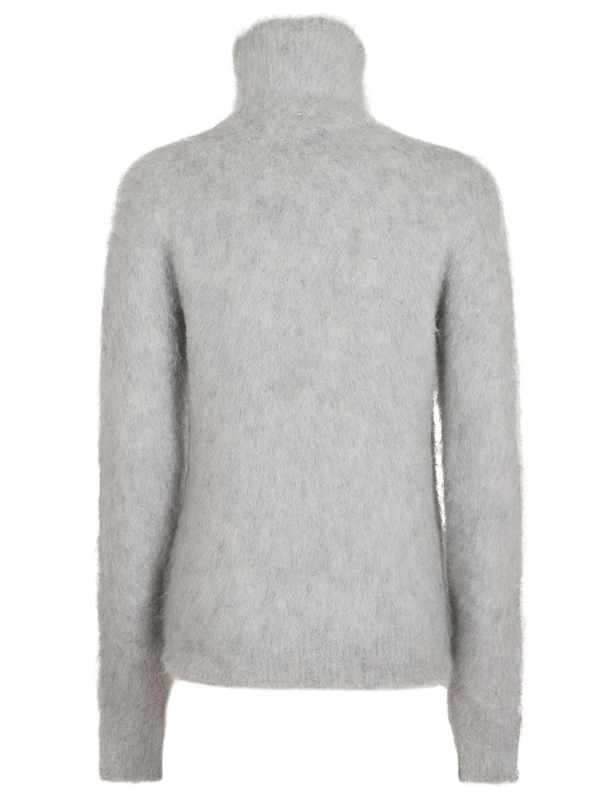 Max Mara Mock Neck Sweater In Alpaca Blend Yarn With Slim Fit