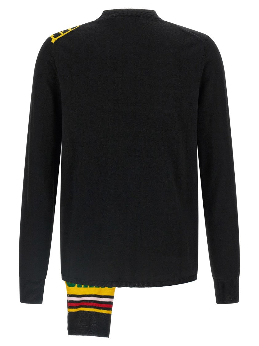 Comme Des Garçons Intarsia Patterned Wool Blend Sweater