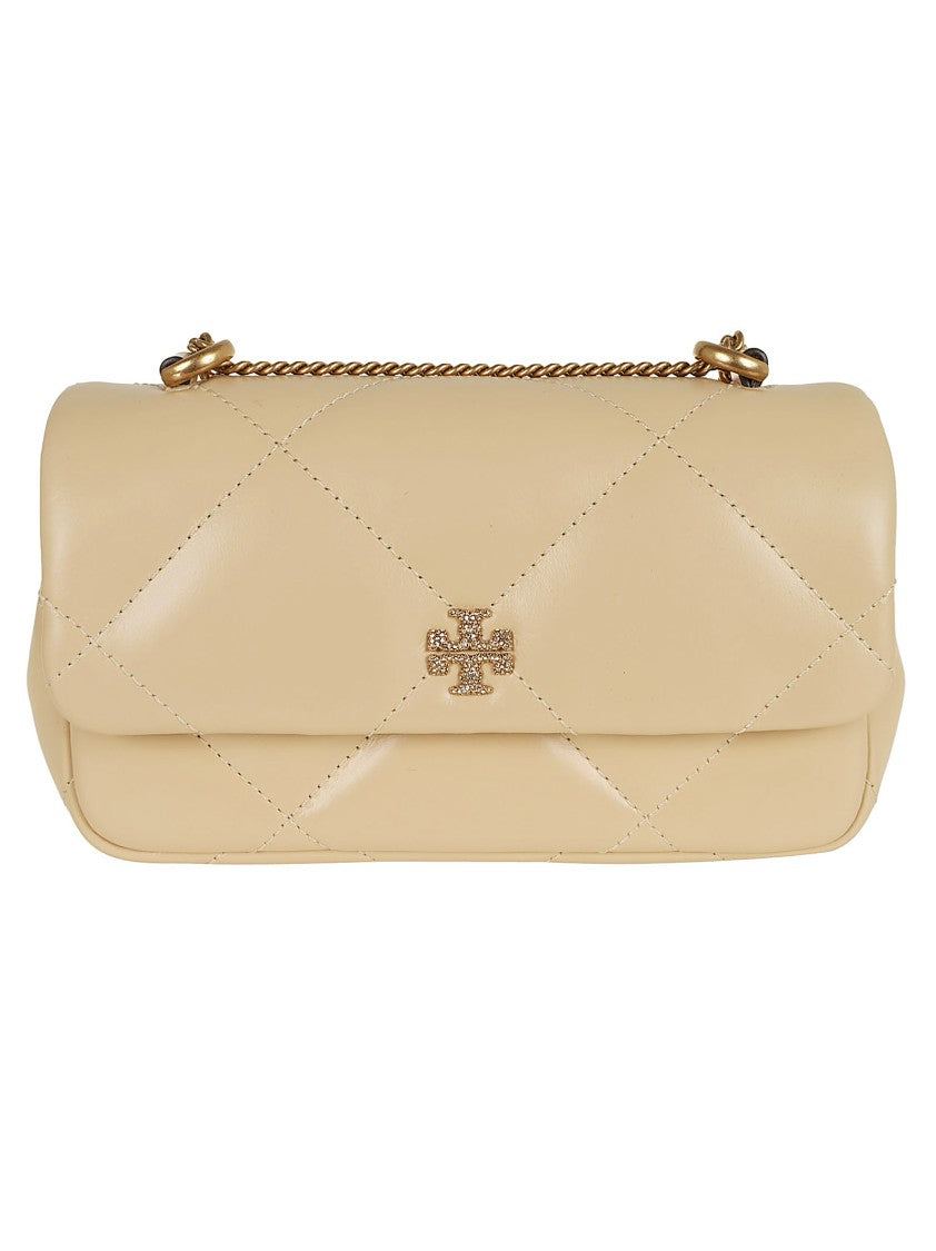 Tory Burch Yellow/Orange Kira Diamond Quilt Pave Mini Flap Bag