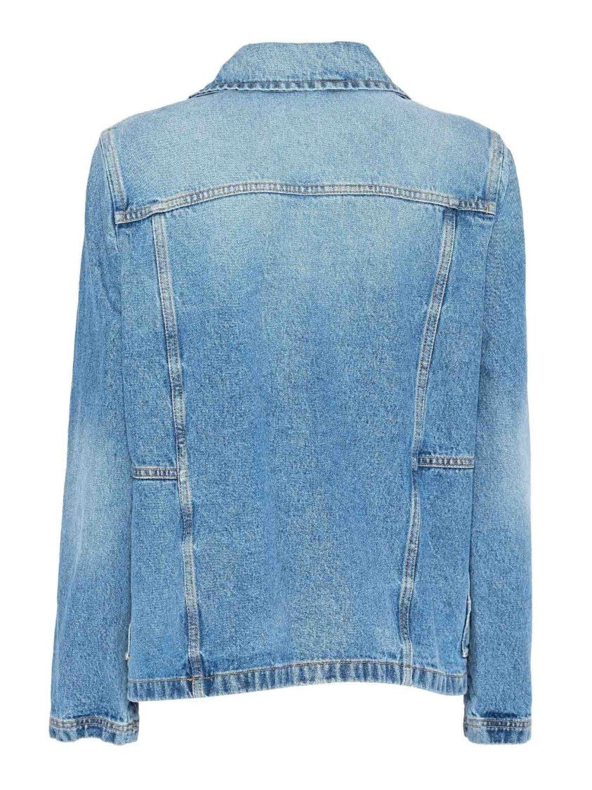 Fay Denim Jacket With Three Metal Clasp