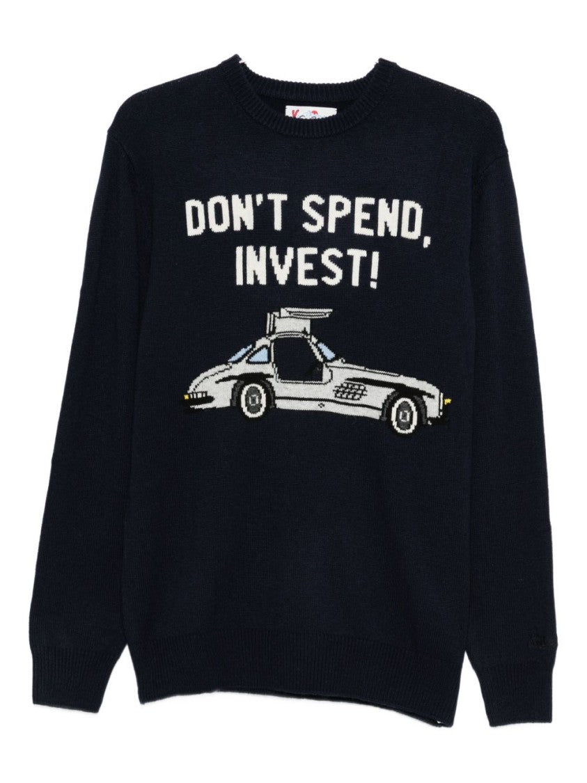 Mc2 Saint Barth Navy Blue Knit Sweater