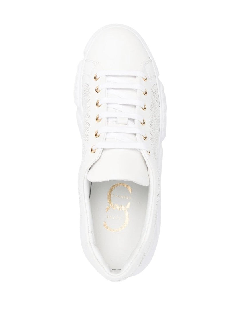 Casadei Perforated Leather Sneakers With Chunky Sole