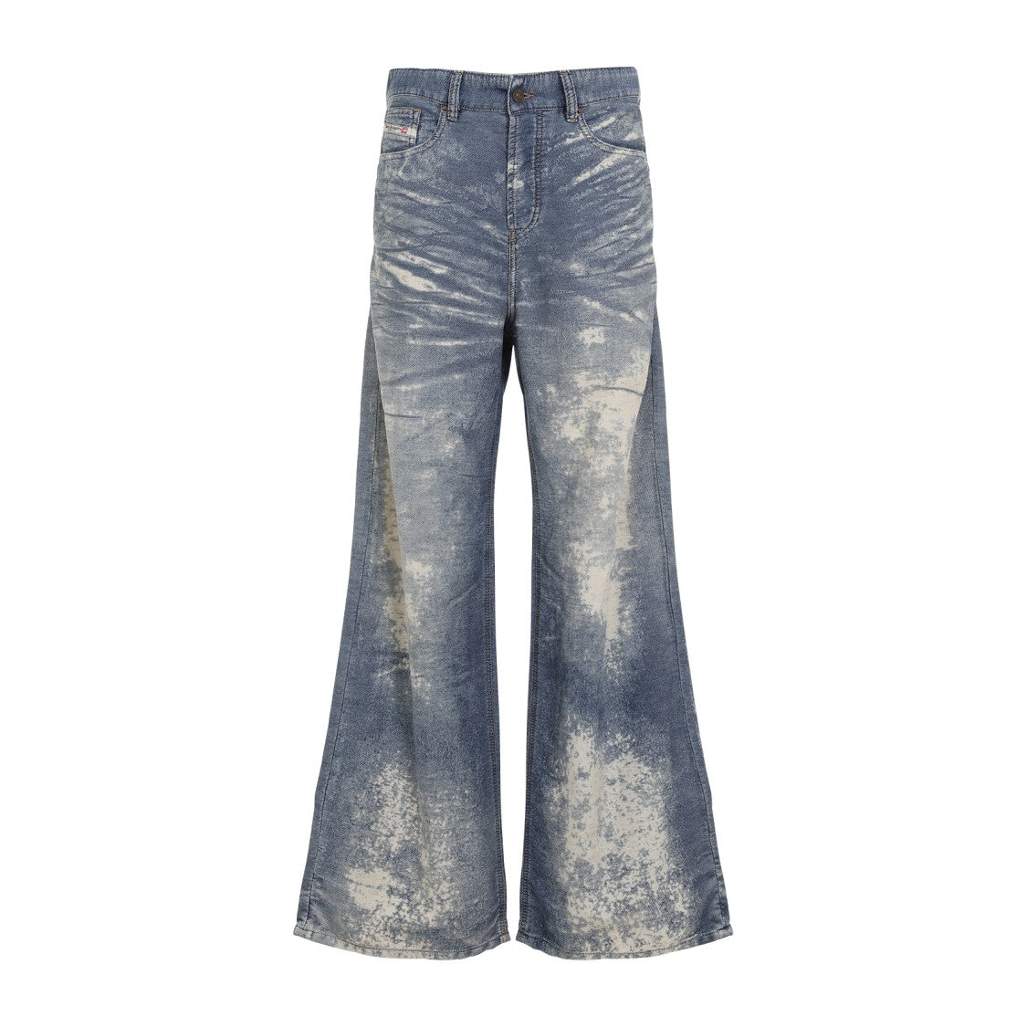 Diesel Wide-Leg Jeans With Distressed Finish And Cotton Blend