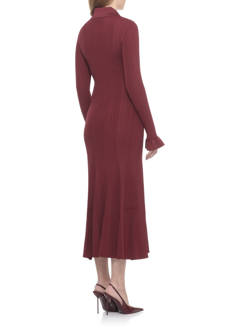 Self-Portrait Ribbed Knit Dress