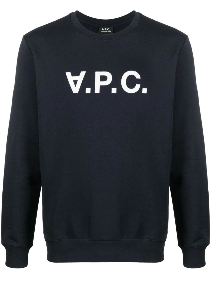 A.P.C. Cotton Sweatshirt With Bold Logo Design For Men