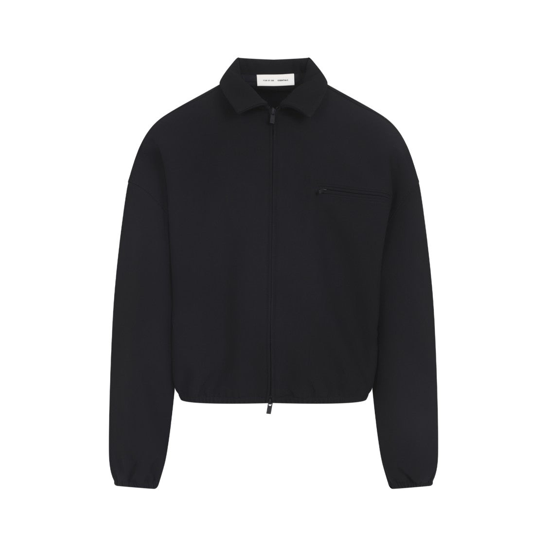Fear Of God Jet Black Bonded Canvas Zip-Up Jacket