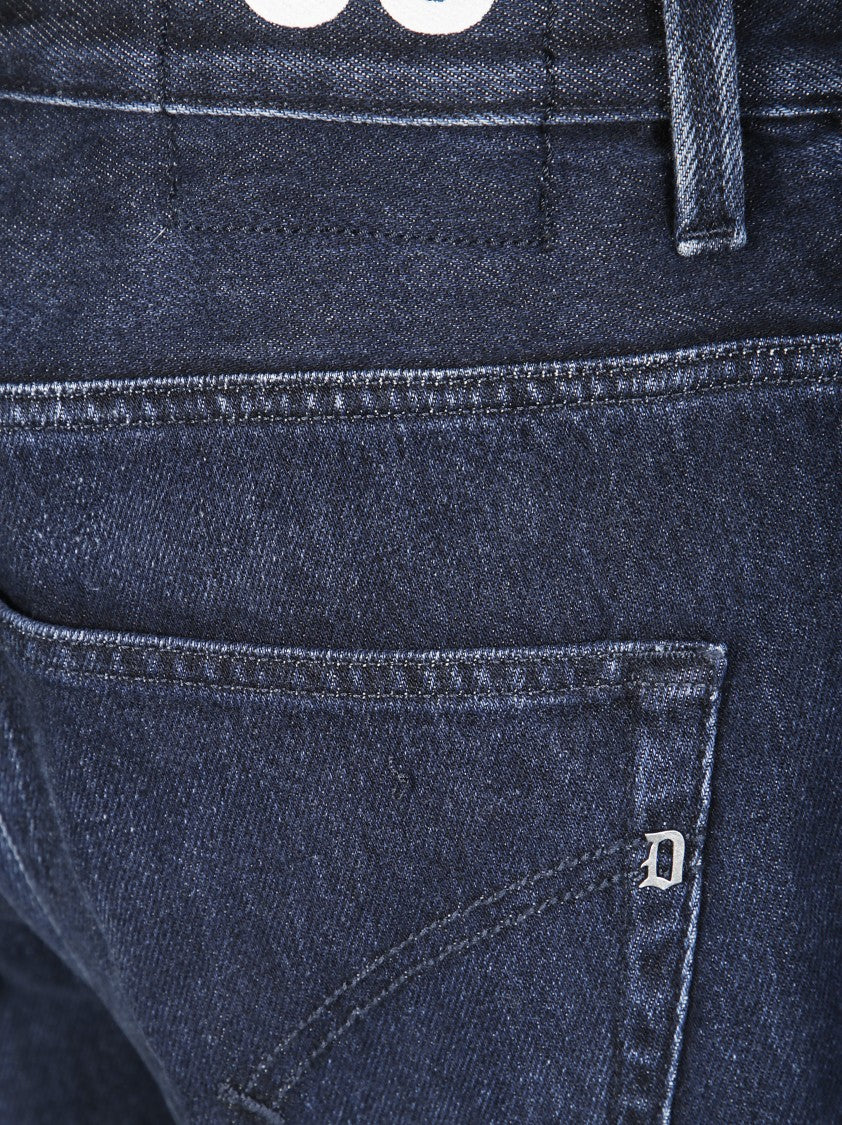 Dondup Dark Indigo Denim Jeans With Classic Five-Pocket Design